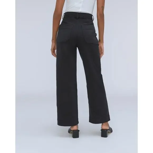 Everlane The Organic Wide-Leg Pant in Black 2 NWT